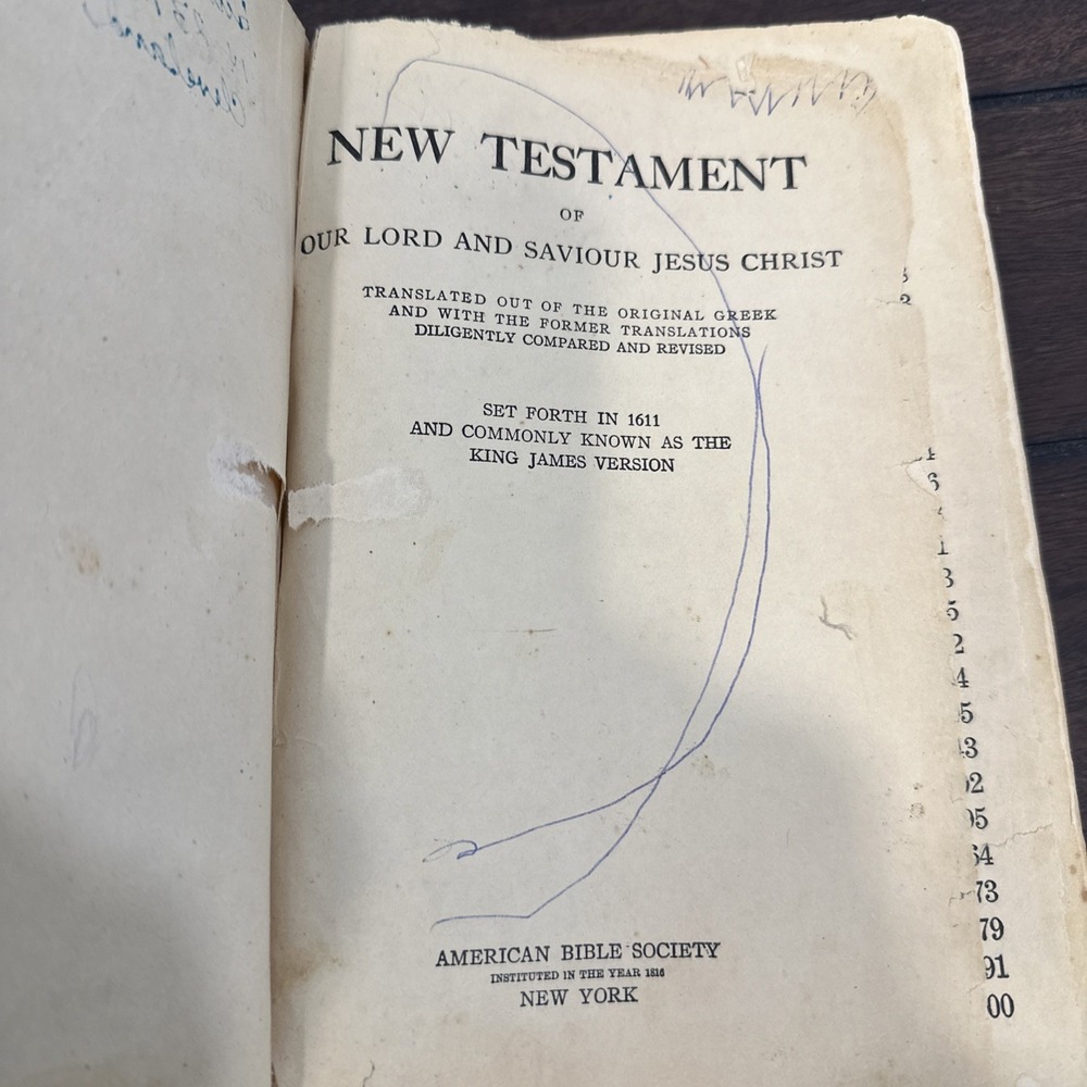 The New Testament translated from greek New York American Bible society, 1816